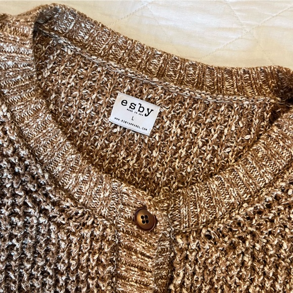 esby apparel Ashley Cardigan in Caramel Size Large - Picture 12 of 13